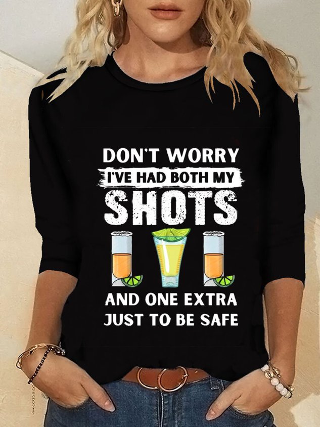 Women Casual Round Neck Plus Size Printed Long Sleeve Top