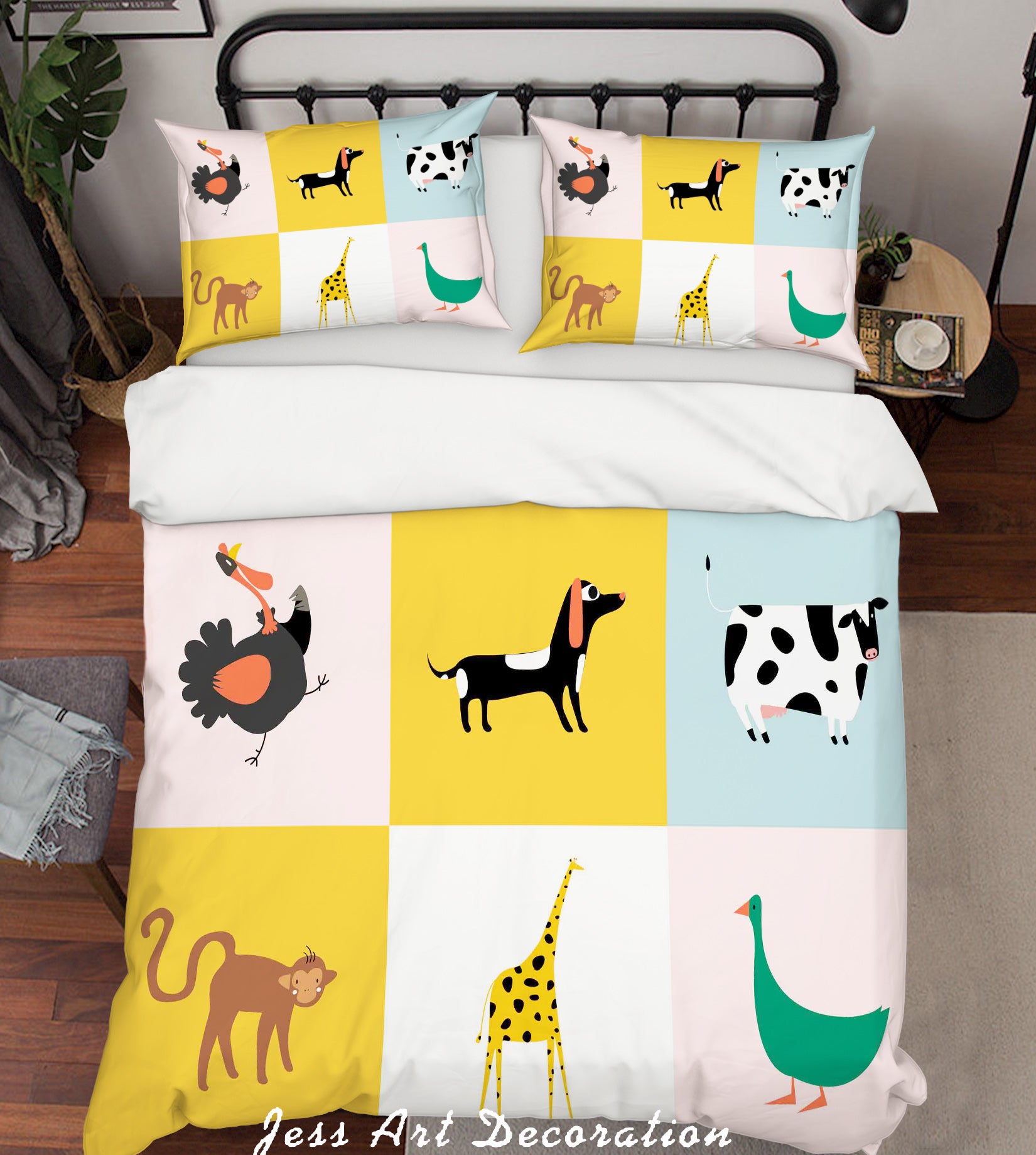 3D Cartoon Animal Quilt Cover Set Bedding Set Pillowcases 68