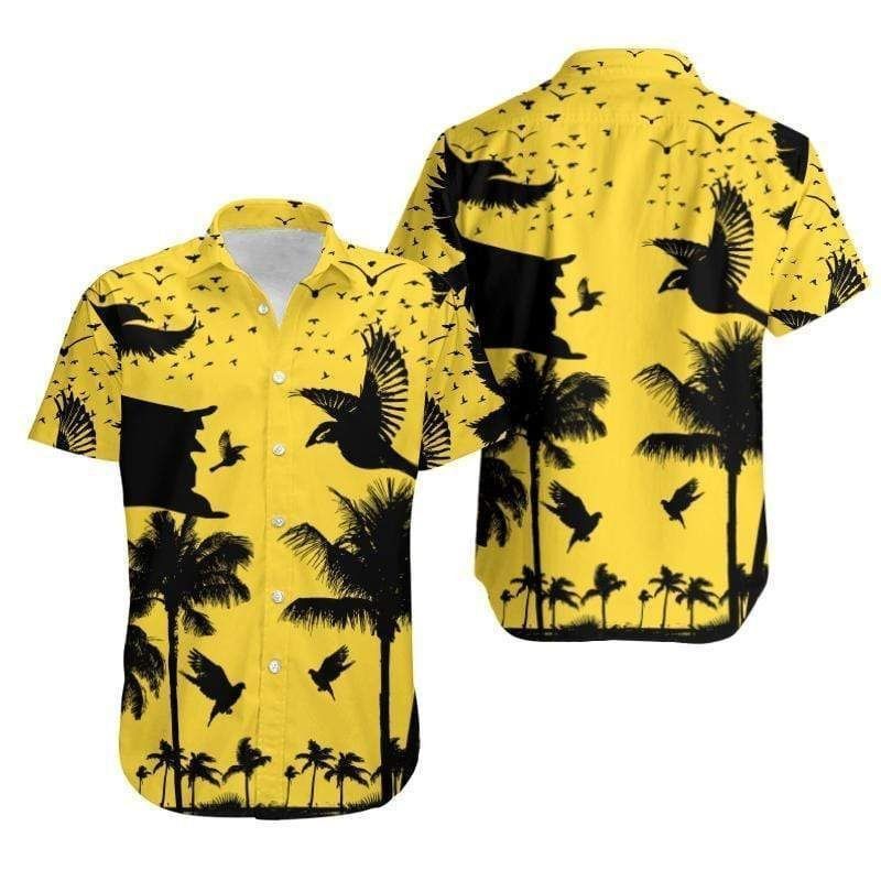 Shop Coconut Beach Black And Yellow Full Hawaii Aloha Shirts V Ha101649