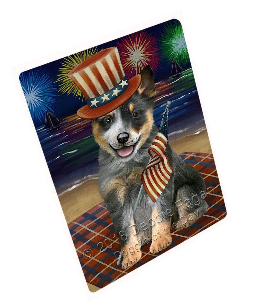 4Th Of July Independence Day Firework Blue Heeler Dog Blanket Blnkt84981