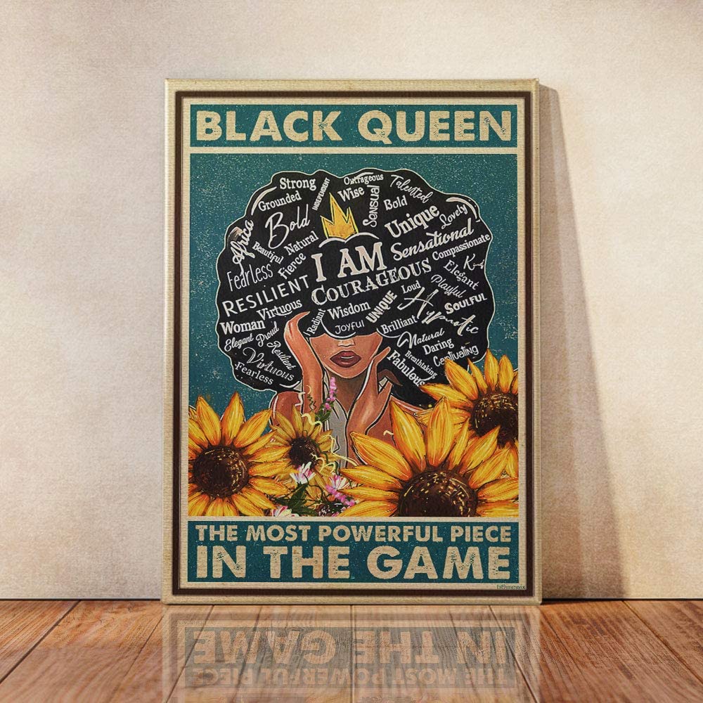 Cara Poster – Black Queen The Most Powerful Piece In The Game Poster Wall Art – Room Decor, Wall Decor, Wall Art