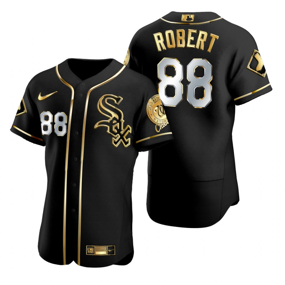 Chicago White Sox #88 Luis Robert MLB Golden Brandedition Black Jersey Gift For White Sox Fans