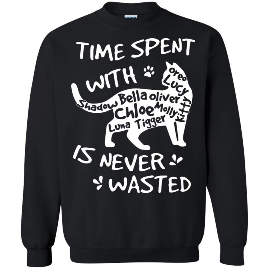 AGR Time Spent With Cats Is Never Wasted Shadow Bella Oliver Sweatshirt