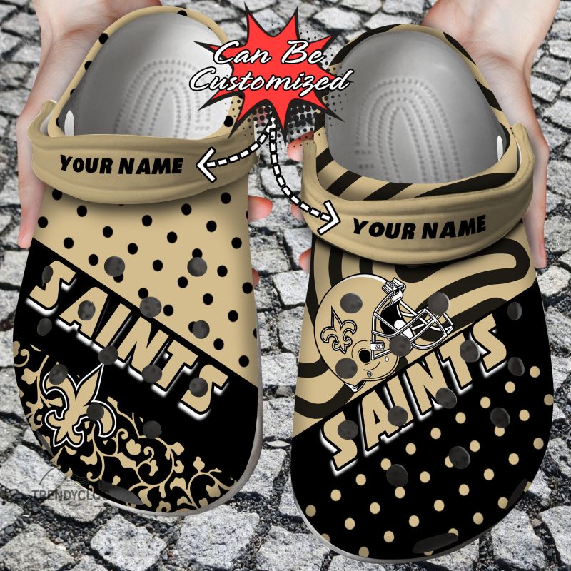 Football Personalized NO Saints Polka Dots Colors Clog Shoes