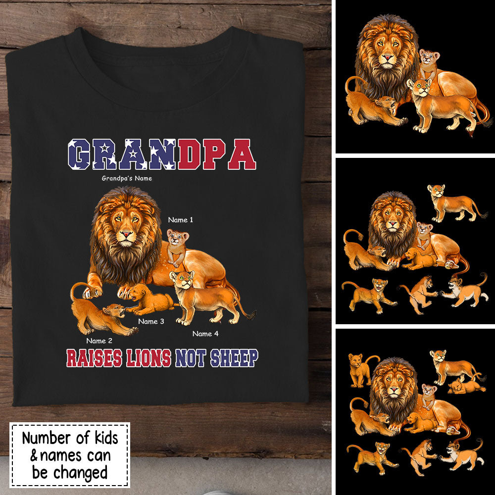 89Customized Grandpa Raises Lions Not Sheep Lion Grandpa Shirt