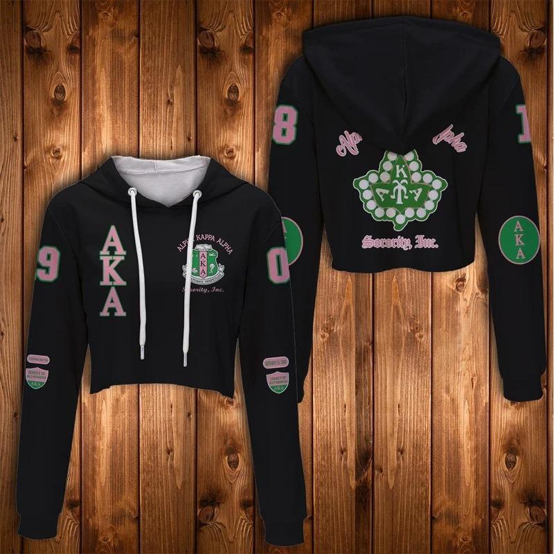 Wonder Print Hoodie – Ivy League Alpha Kappa Alpha Ver2 Croptop Hoodie