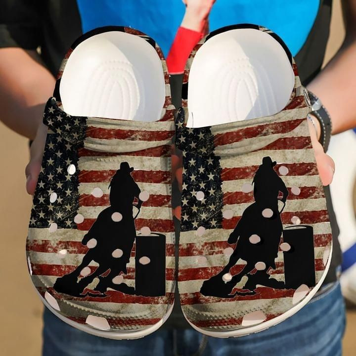 Cowboy American Flag Gift For Lover Rubber clog Shoes Comfy Footwear