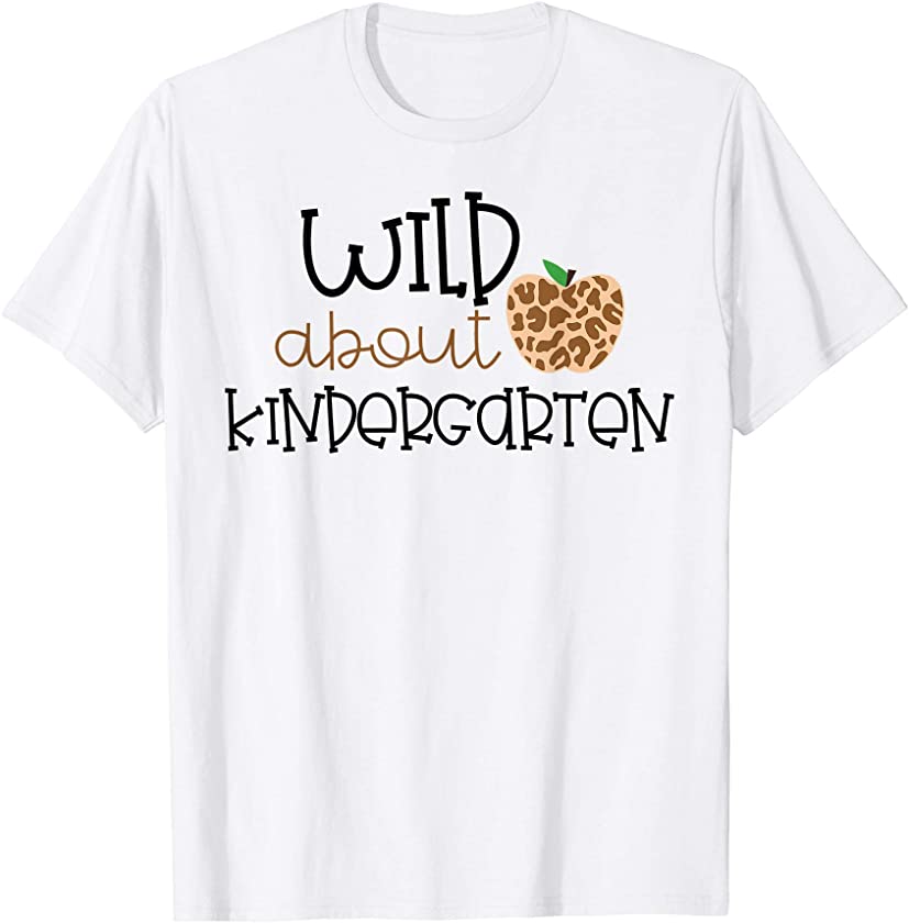 Wild About Kindergarten Leopard Print School Kid Shirt