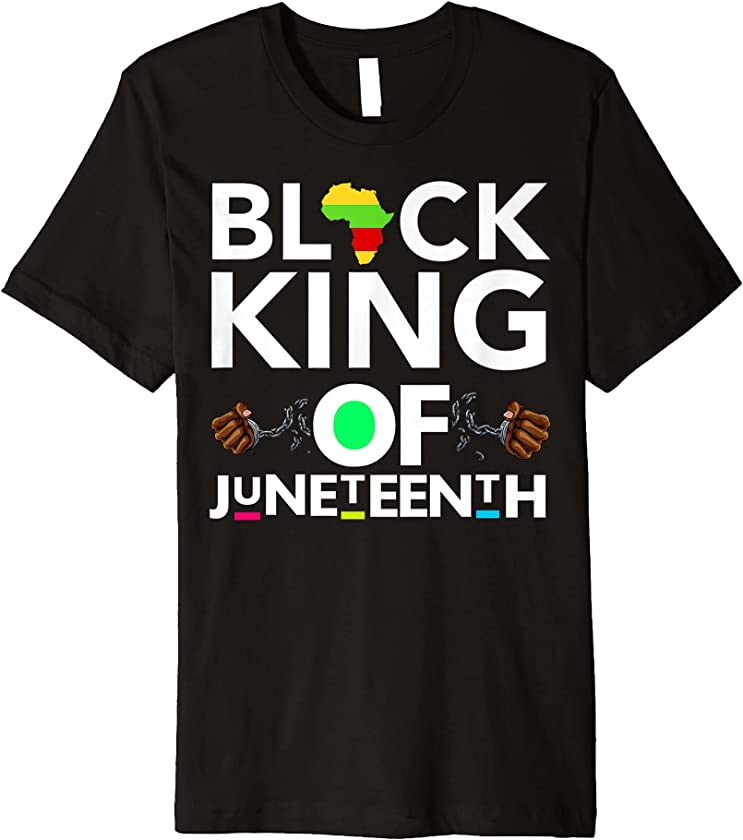 Black King Of Juneteenth Dad Men Son Brothers Melanin Kings Premium T-Shirt