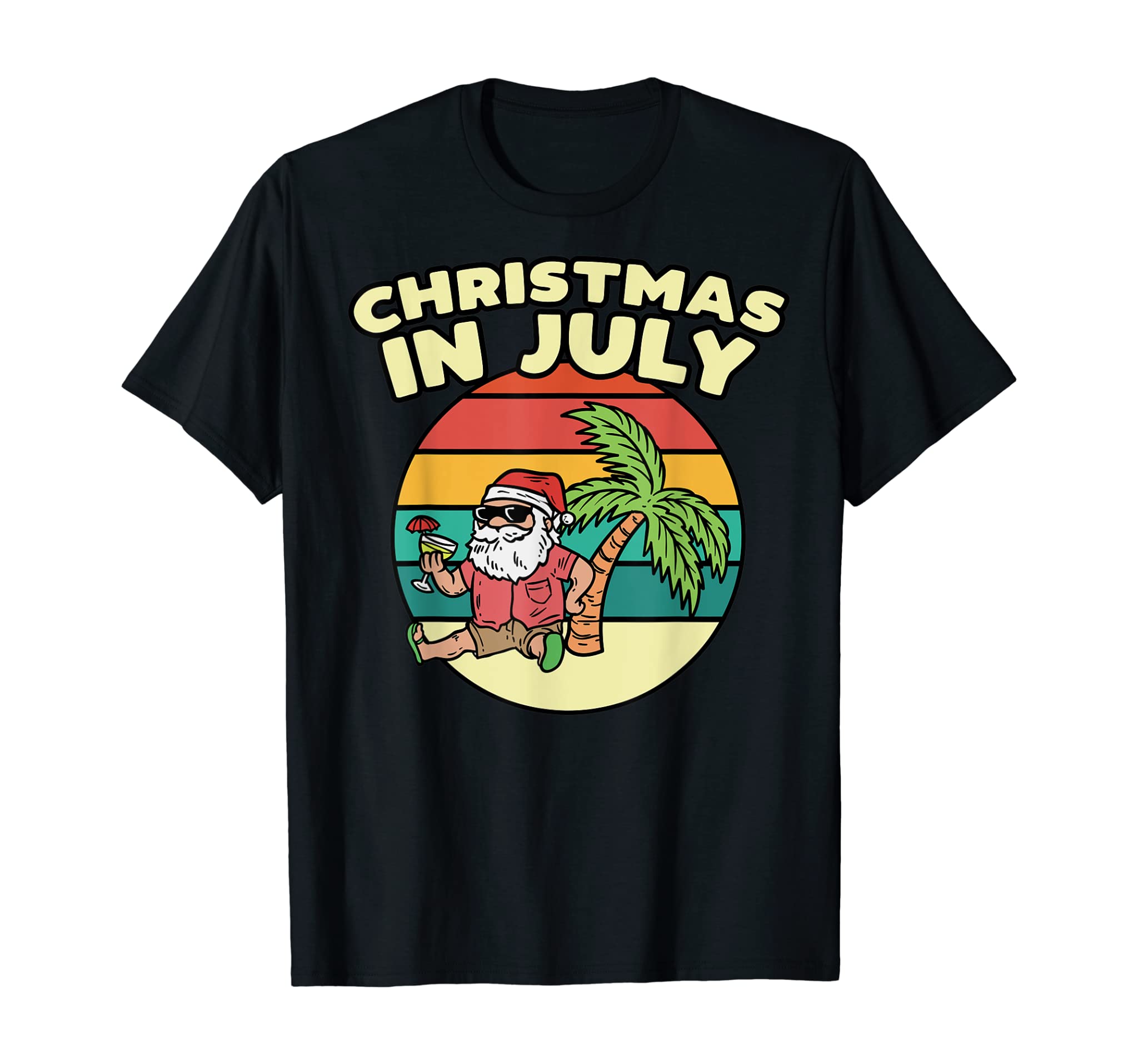 Christmas In July Summer Santa Vintage Xmas Torpical Gift T-Shirt