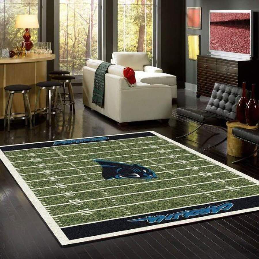 Carolina Panthers Area Rug, Home Field Football Team Logo Carpet, Living Room Rugs Floor Decor 281114