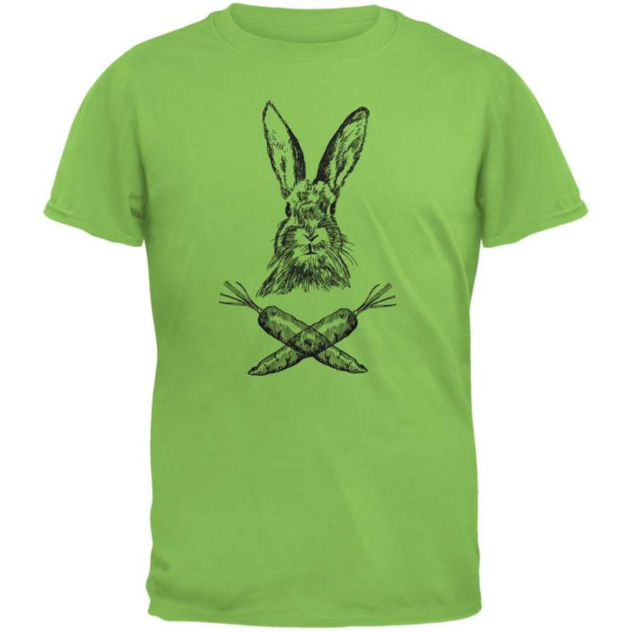 Easter – Jolly Rogers Rabbit Lime Green Adult T-Shirt