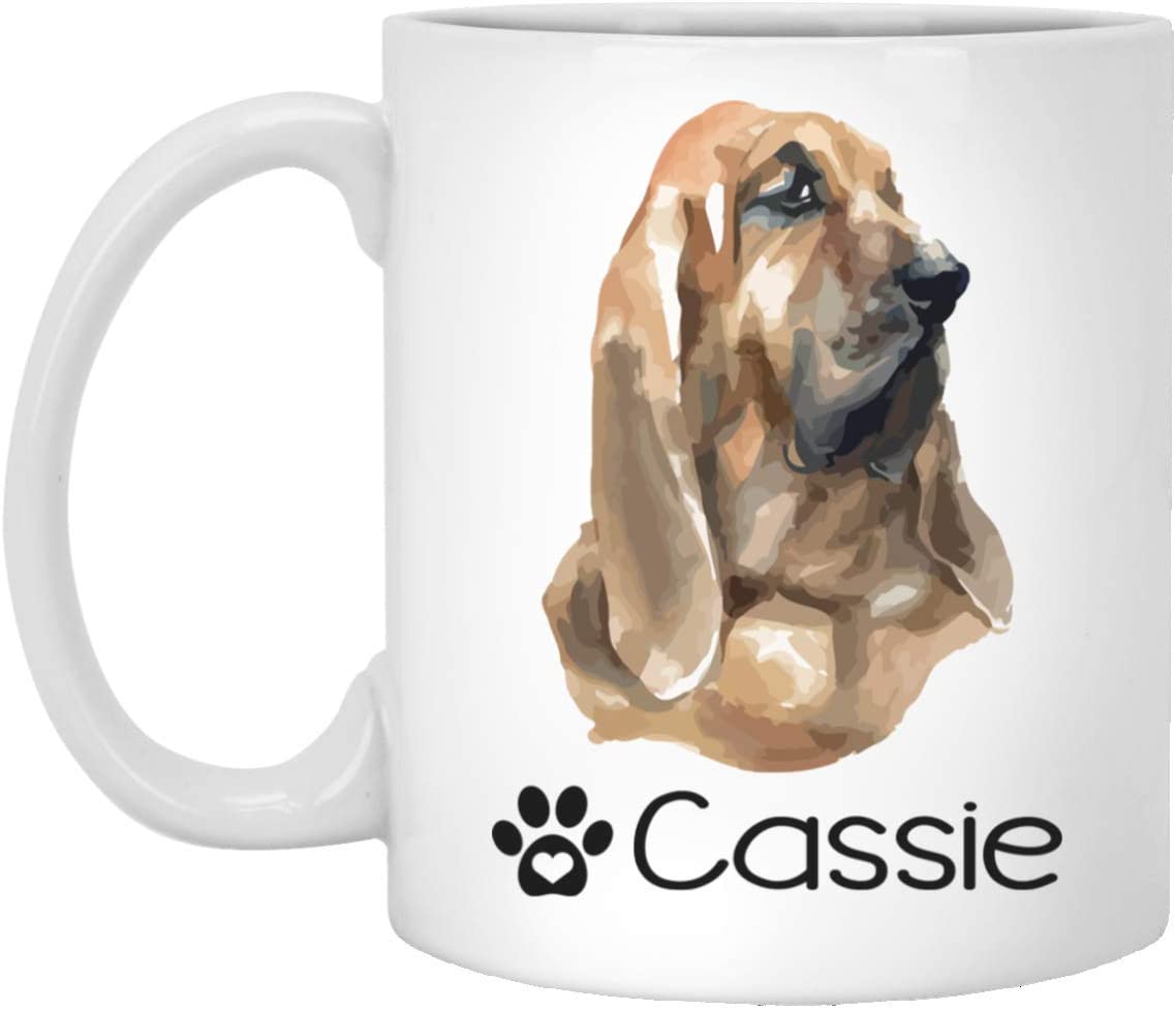 Personalized Bloodhound Dog Mug – Pet Owner Gifts For Women – Gifts For Dog Lover – Bloodhound Mom Dad Mugs – Dog Cups 15Oz