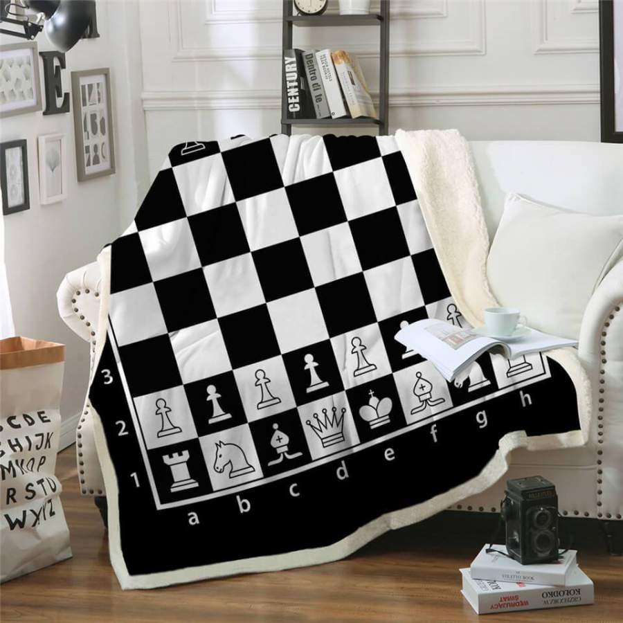 Chess Game Board Pattern Blanket