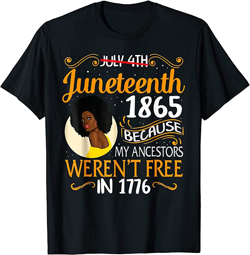 Beautiful Black Queen Juneteenth 1865 Black Freedom Day T-Shirt