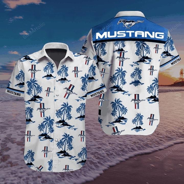 Mustang Hawaiian Shirt Tropical Pattern- Hawaii Shirt- Hao