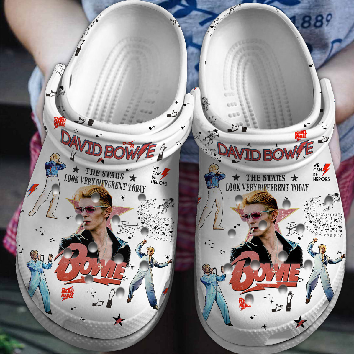 David Bowie Music Crocs Crocband Clogs Shoes Comfortable For Men Women and Kids