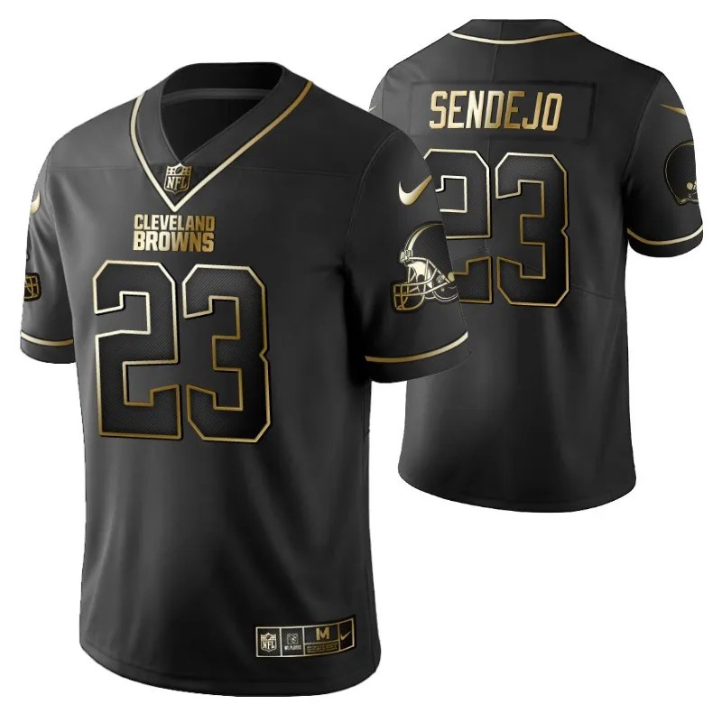 Cleveland Browns Andrew Sendejo 23 2021 NFL Golden Brandedition Black Jersey Gift For Browns Fans