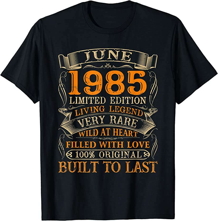 Vintage June 1985 Shirt 36 Years Old 36th Birthday Gifts T-Shirt