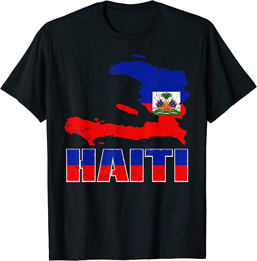 Vintage Haitian Flag I Love Haiti T-shirt Women Men Kids