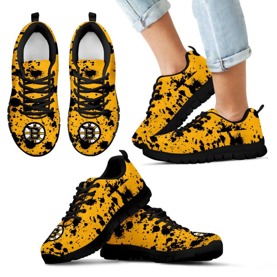 Splatters Watercolor Boston Bruins Sneakers