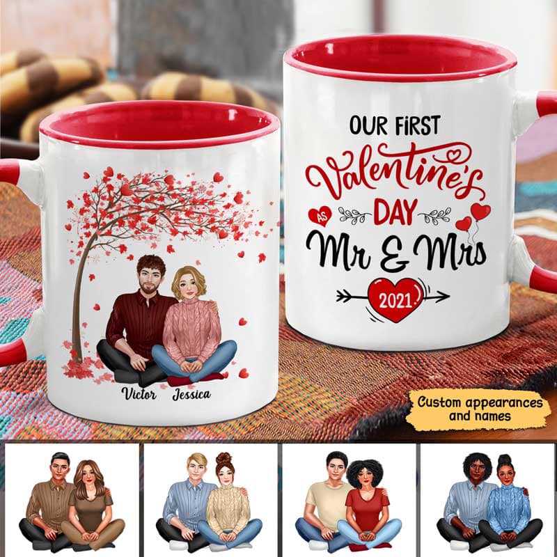 Our First Valentine‘S Day Gift For Couple Personalized Mug