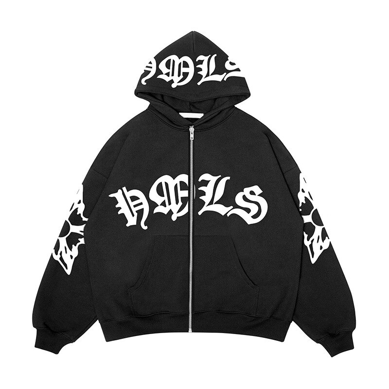 2022 Street hoodie Foam super David for Women Y2K Goth punk Harajuku zipper hoodie for couples casual looser thickened hoodie alx