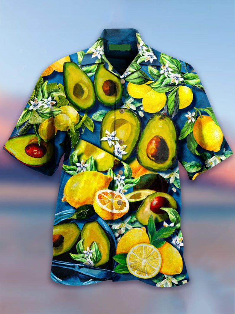 Avocado Green Yellow Unique Design Hawaii Shirt Ha8130