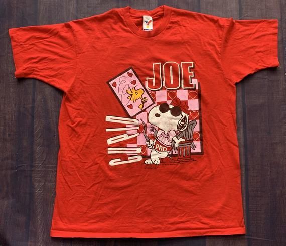 Vintage 90S Peanuts Joe Cupid Red Shirt Valentines Day Shirt