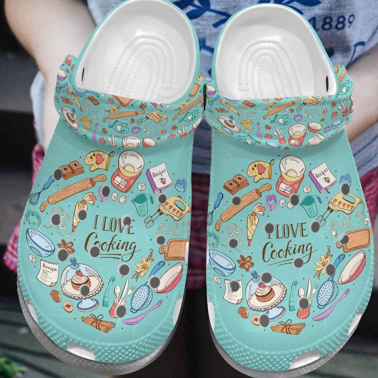 Baking Personalized Clog, Custom Name, Text, Color, Number Fashion Style For Women, Men, Kid, Print 3D I Love Cooking