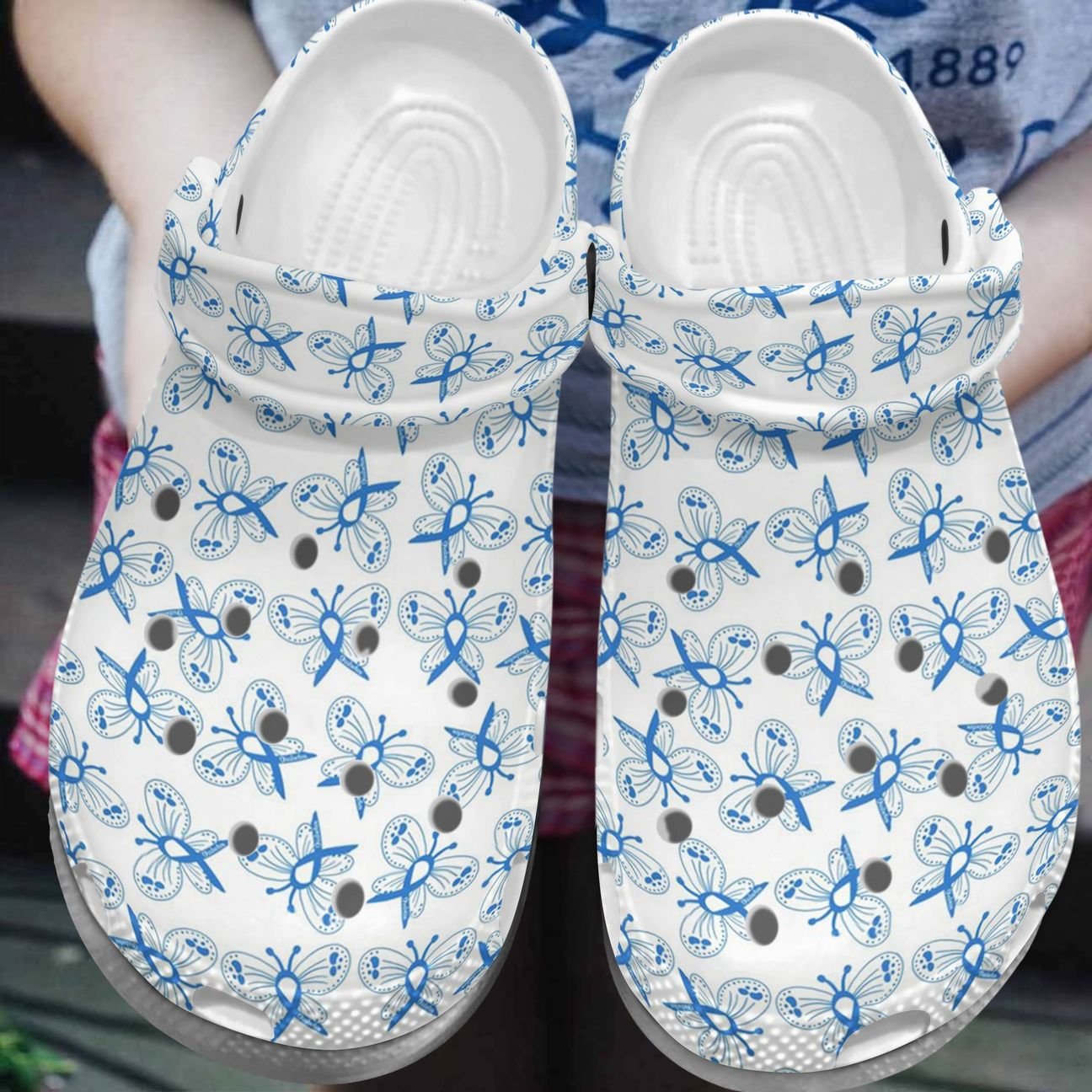 Diabetes Personalize Clog, Custom Name, Text, Fashion Style For Women, Men, Kid, Print 3D We Wear Blue