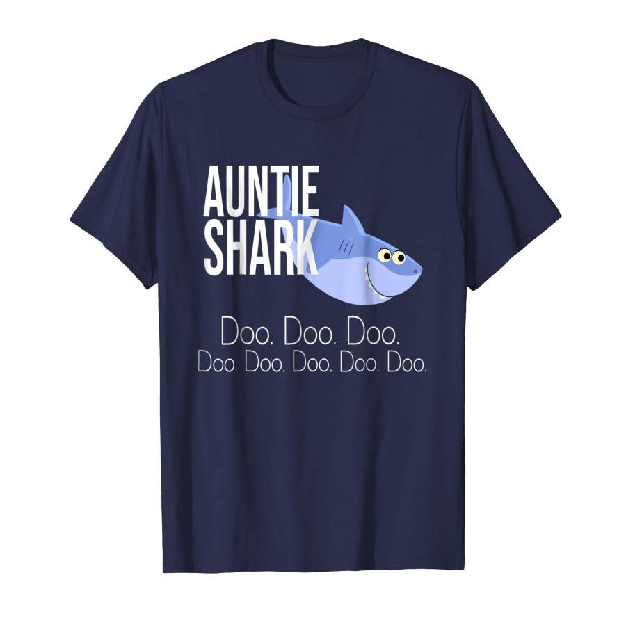 Auntie Shark Baby Mommy Daddy Matching Family Shark Shirt