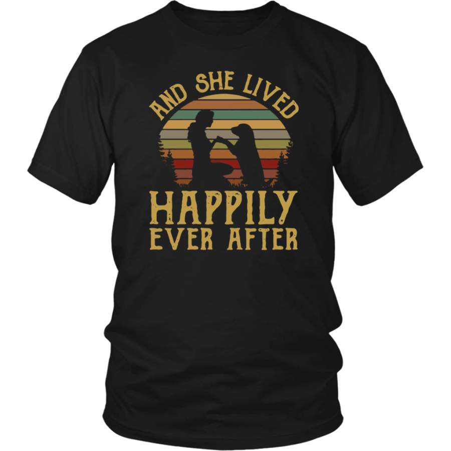 Retro vintage And She Lived Happily Ever After Dog shirt