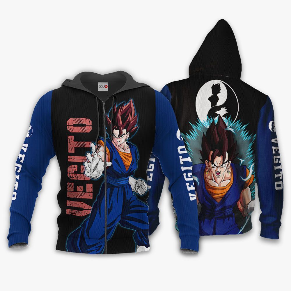 Vegito Hoodie Shirt Dragon Ball Anime Zip Jacket