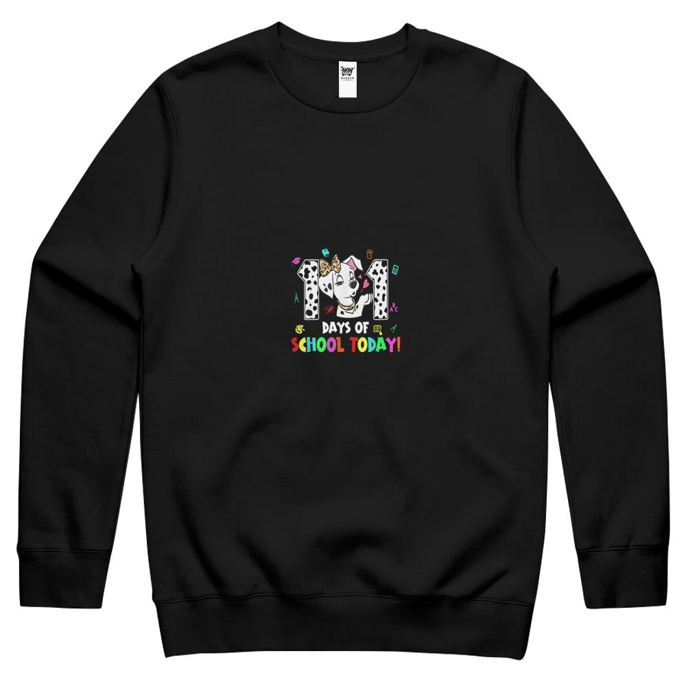 101 Days School Today 101 Days Smarter Dalmatian Lovers Crewneck Sweatshirt