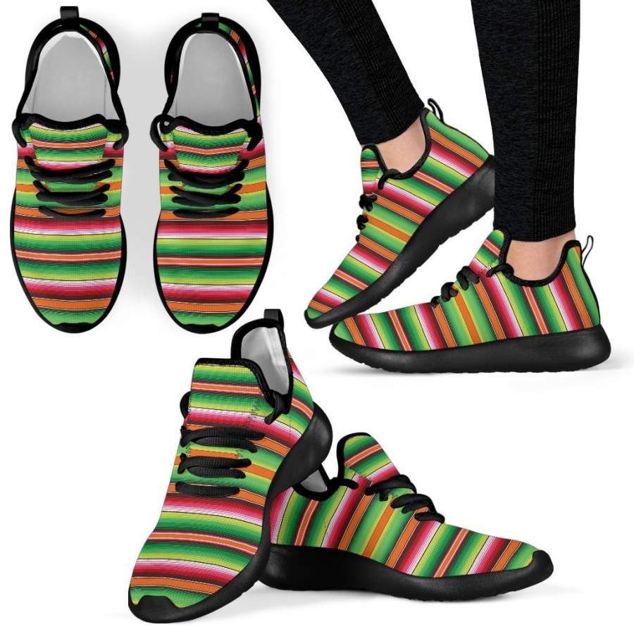 Baja Serape Mexican Blanket Pattern Print Men Women Knit Sneaker