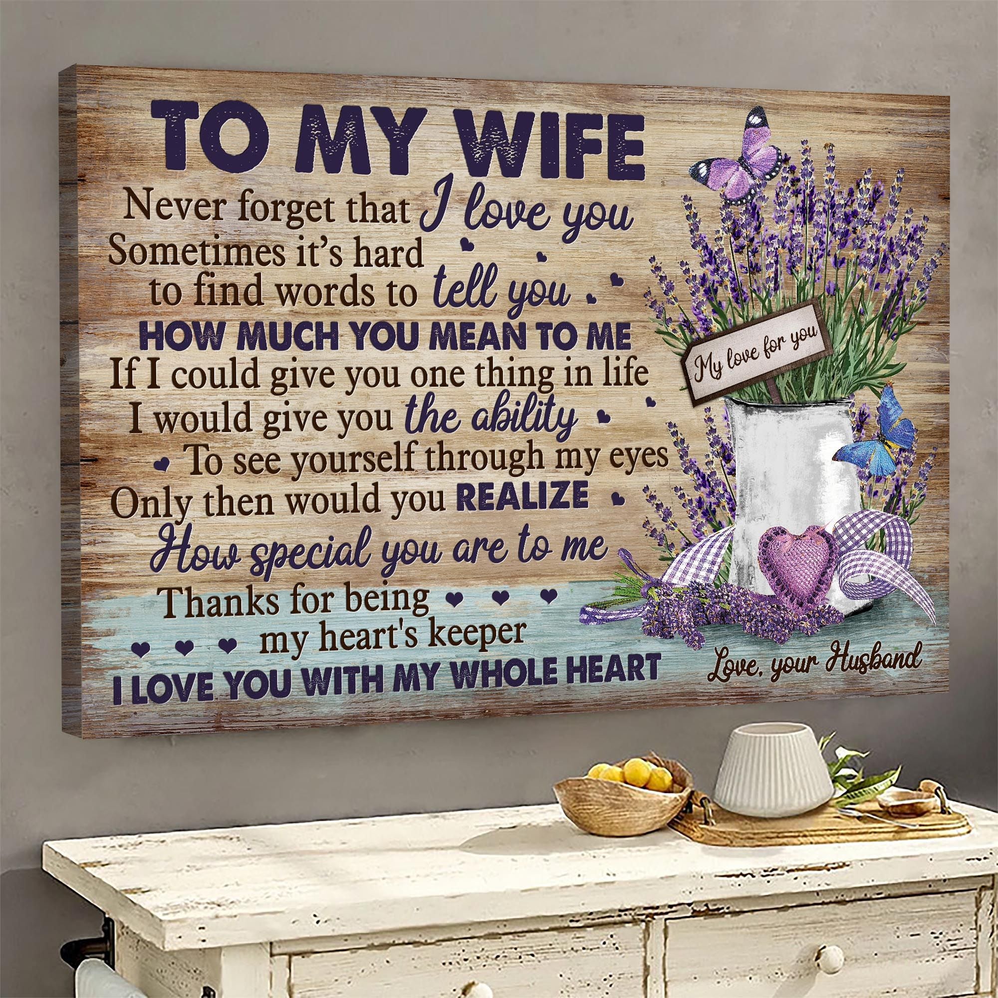 To My Wife – Lavender – I Love You With My Whole Heart – Couple Landscape Canvas Prints Wall Art Gift For Family, Wall Art Decor, Canvas Print, Home Decor