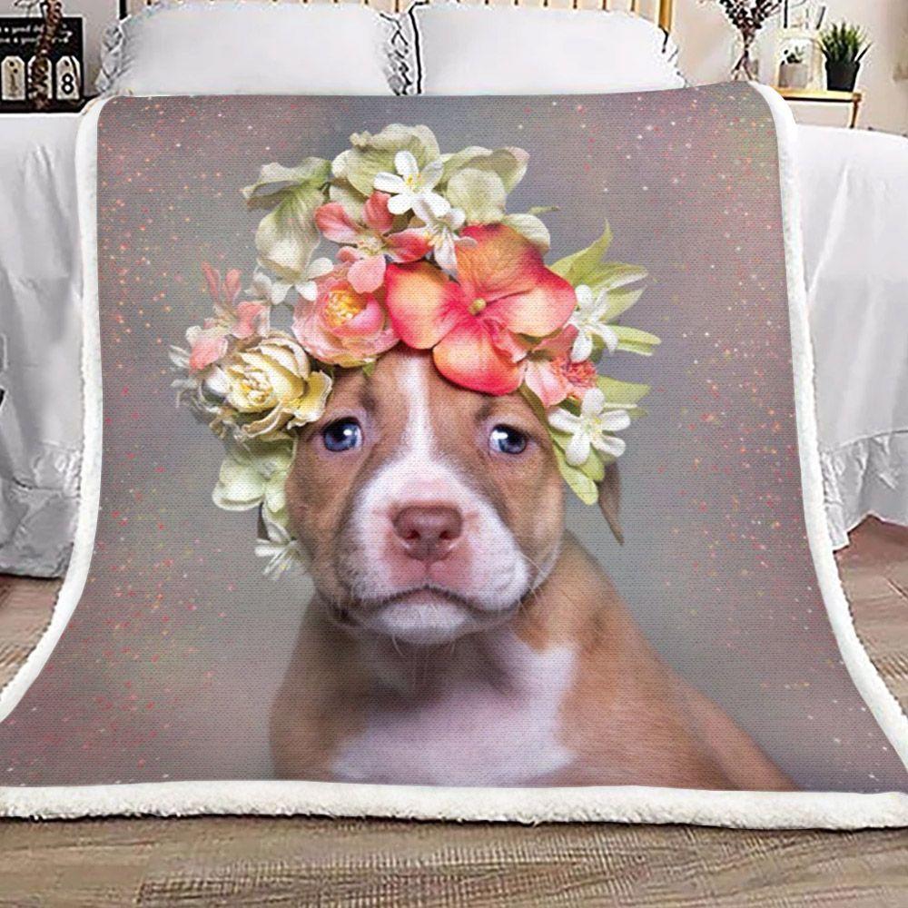 American Staffordshire Terrier Puppy Np0601008S Sherpa Fleece Blanket