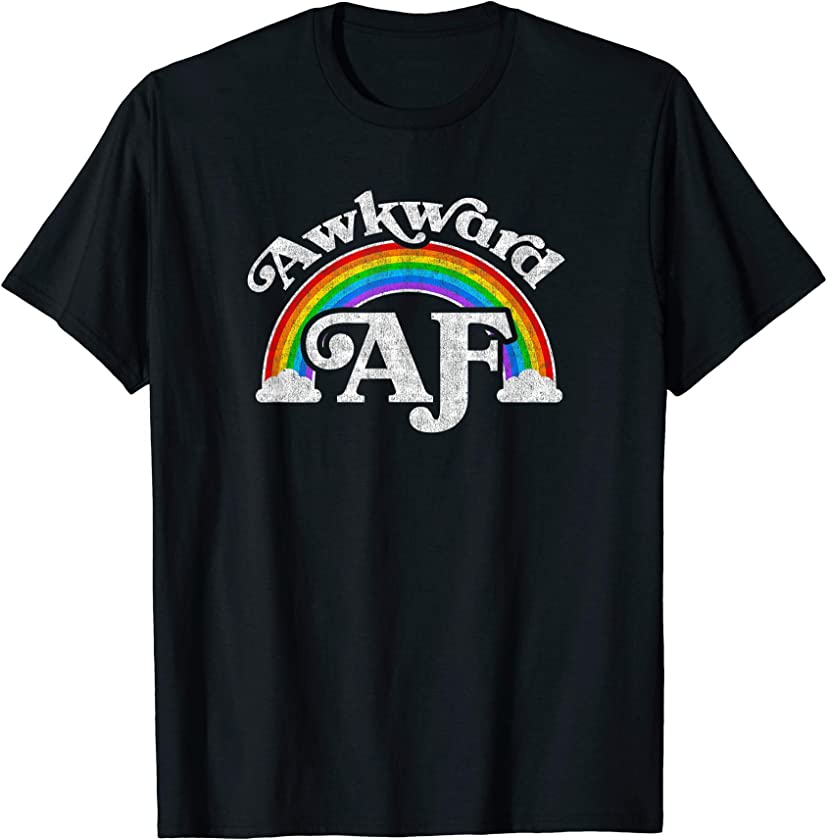 Awkward AF Rainbow Shirt Retro Vintage Style