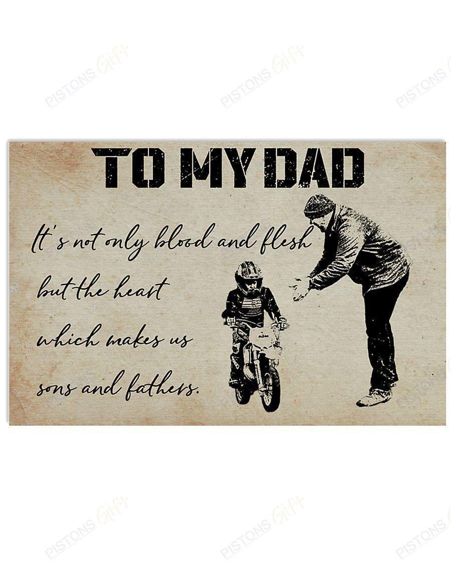 Biker Art, Sons And Father – Best Gift Idea Father’S Day, Gift For Home Decor, Gift For Family – Horizontal Canvas Matte Canvas Wall Art