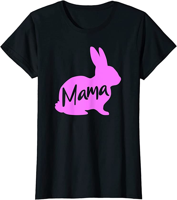 Womens Mama Bunny Rabbit Mother Mommy Mom Easter T-Shirt