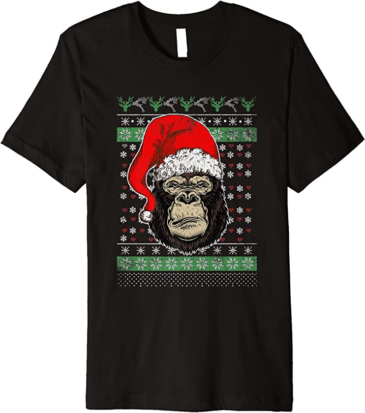 Ugly Christmas Monkey Premium T-Shirt