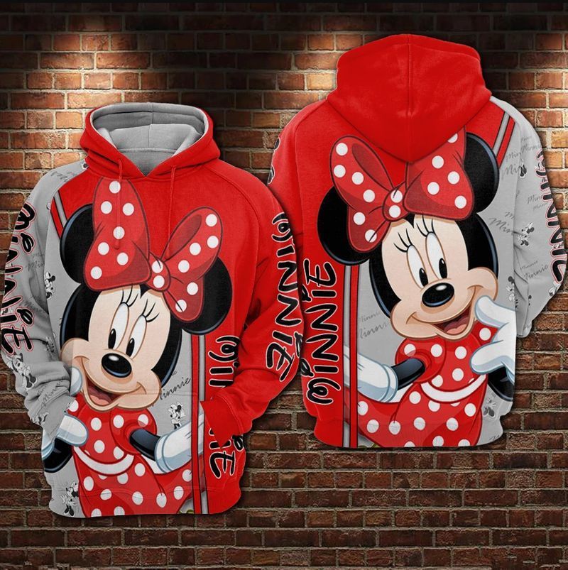 Unifinz Dn Hoodie Minnie Mouse Cute Red Grey Hoodie 2022