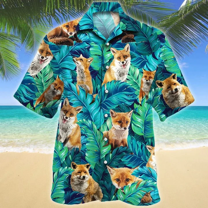 Amazing Leaves Jungle Gift For Fox Lovers Hawaii Summer Shirt Family Ha91613