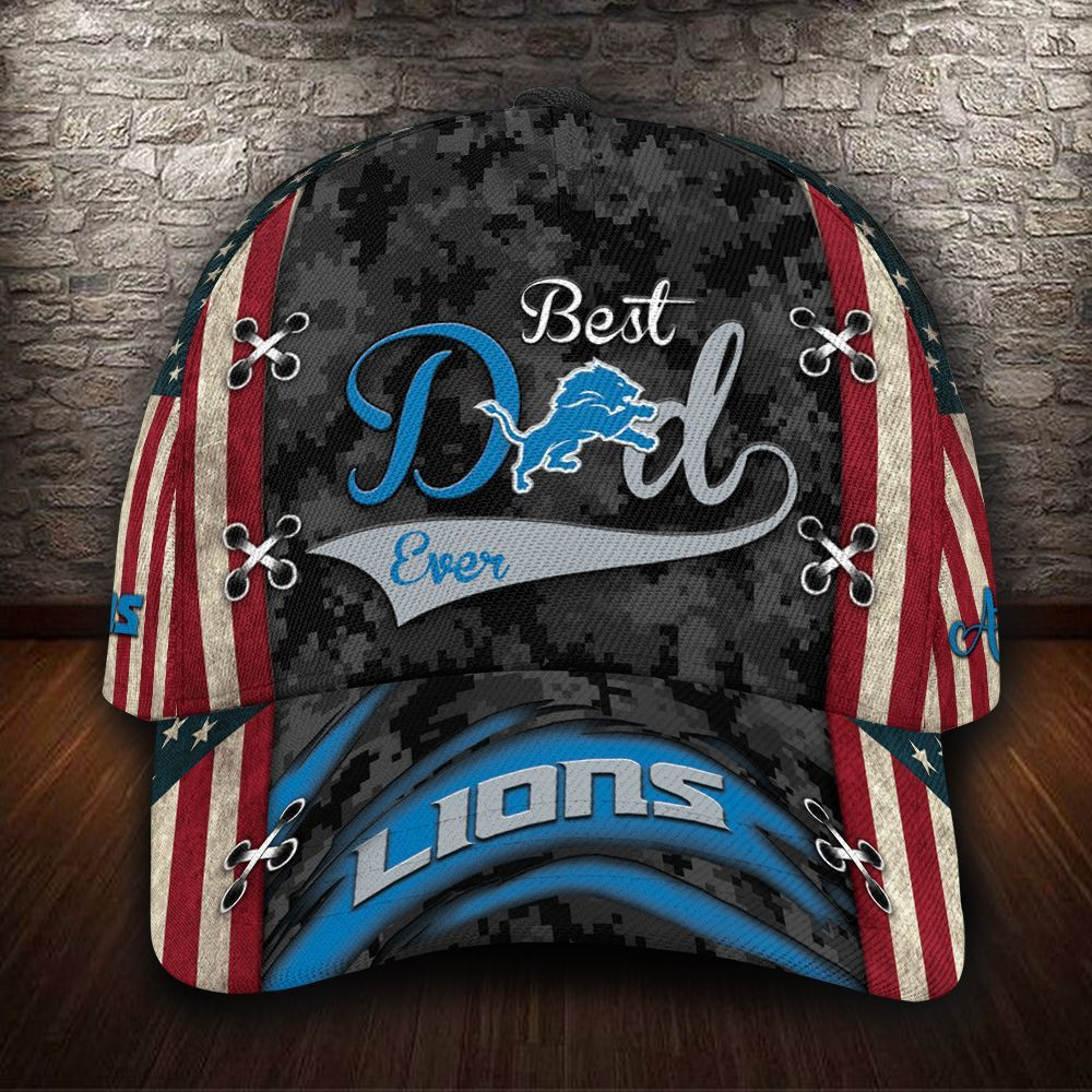 Personalized Detroit Lions Best Dad Usa Flag All Over Print 3D Baseball Cap