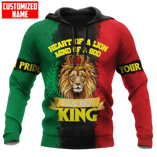 African Heart Of A Lion Soul Of A King Personalized 3D Over Printed