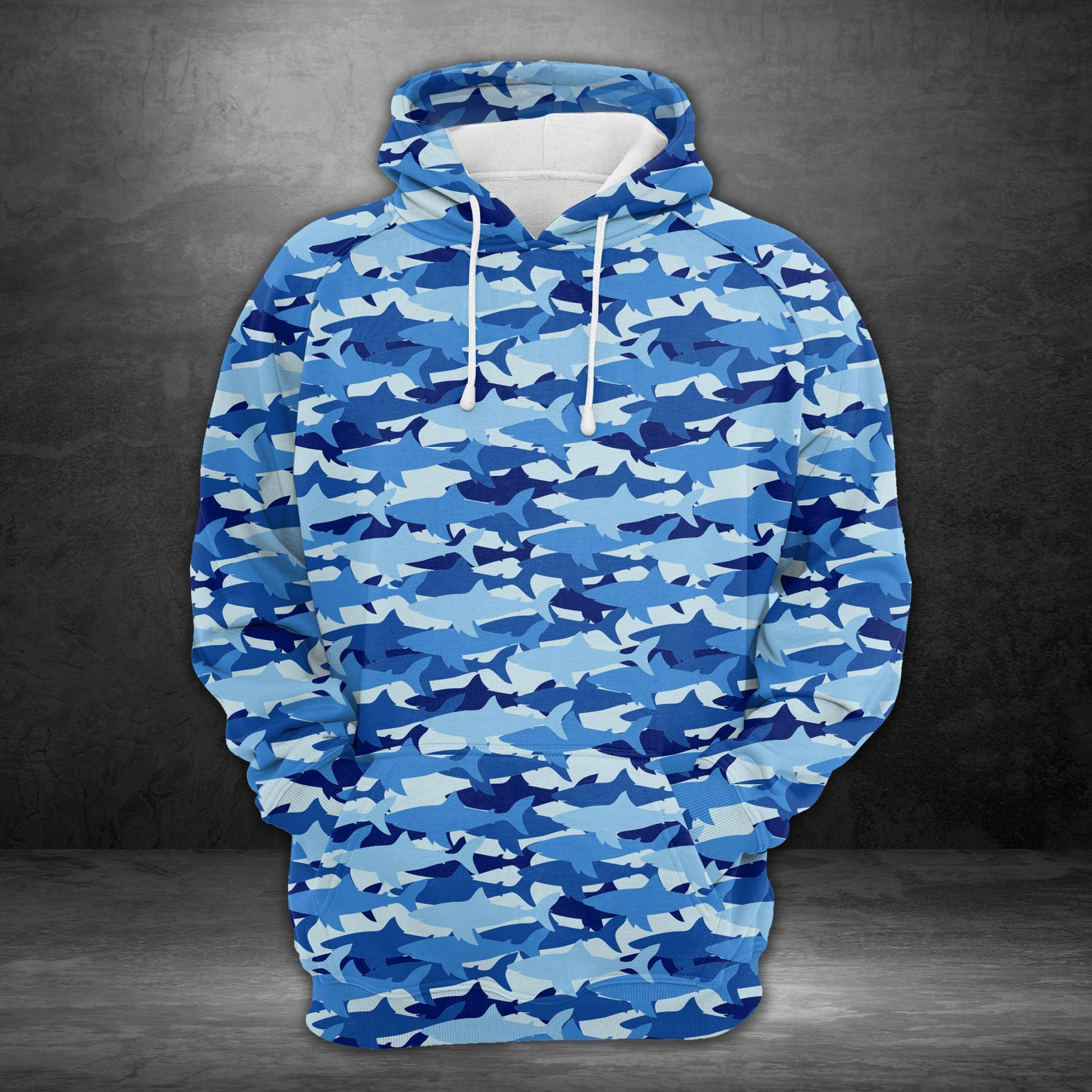 Amazing Camouflage Shark Unisex 3D Hoodie All Over Print Kcact