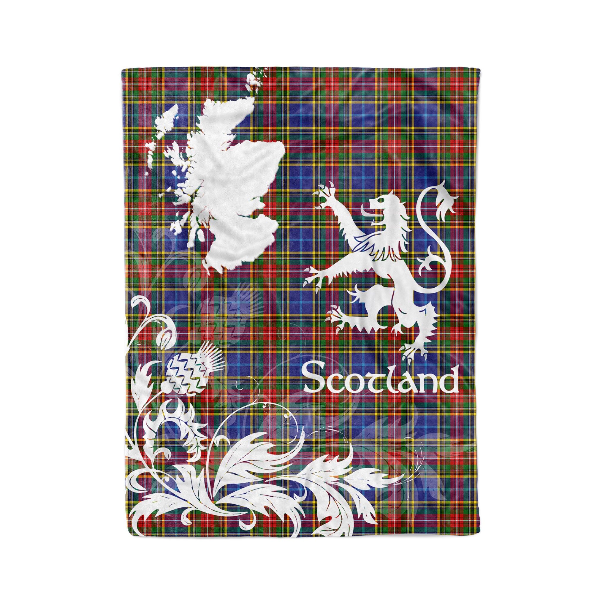 Tartan Plaid Fleece Blanket Tartan Blanket Thistle And Lion Scottish Clan Bethune Plaid Blanket