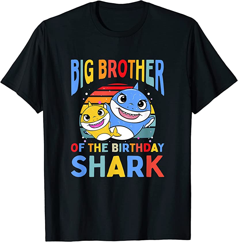 Big Brother Of The Birthday Shark Bro Matching Family T-Shirt