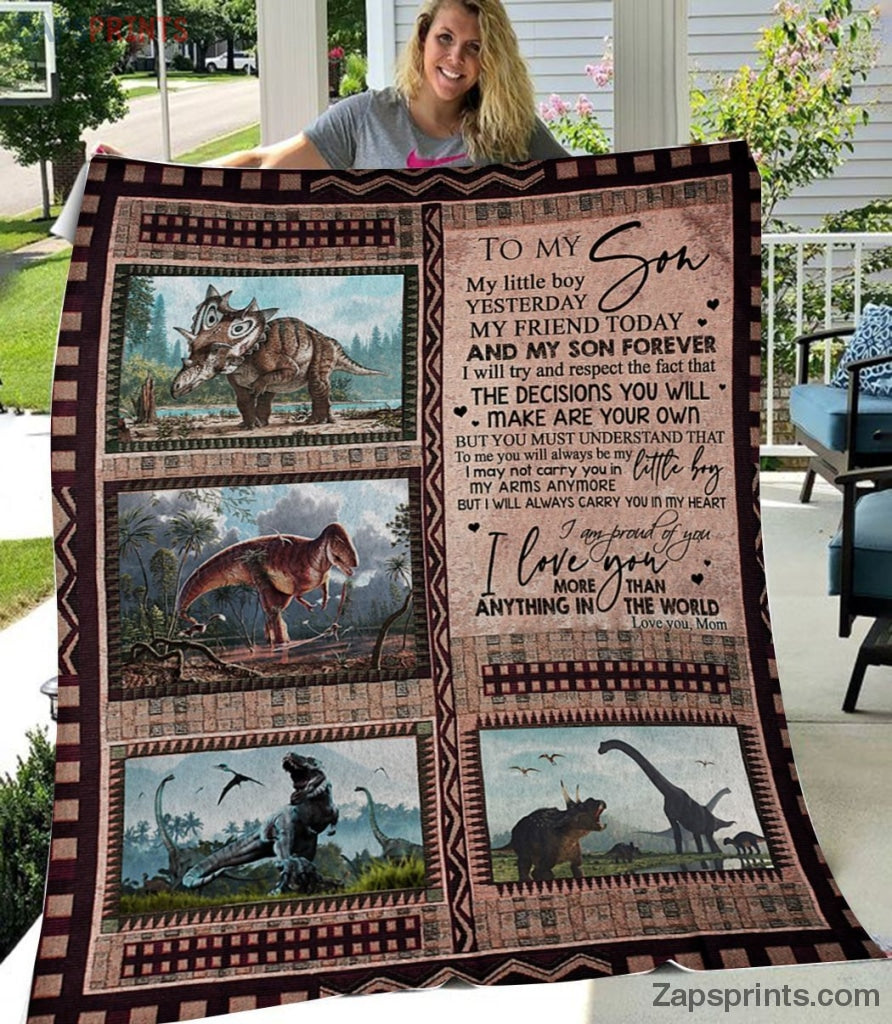 Gift For Son – To My Son – Dinosaur – My Son Forever – Blanket